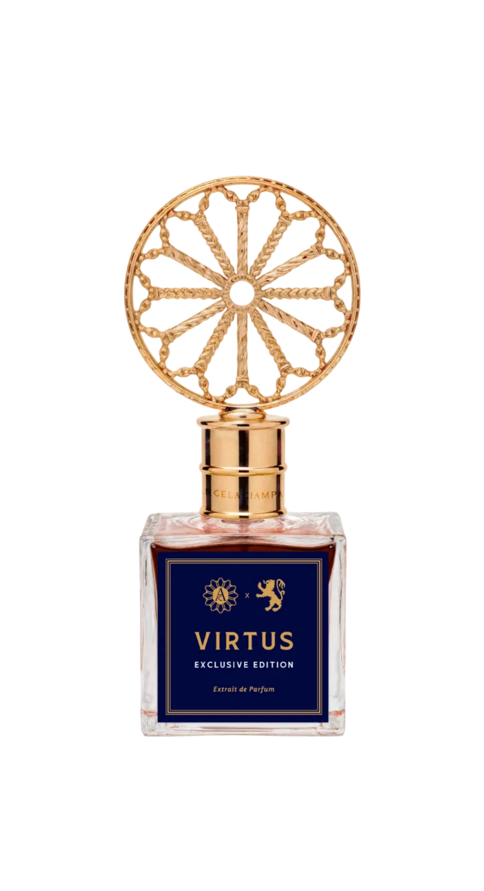 Virtus exclusive edition perfume bottle with gold cap on a white background- Dei Duchi
