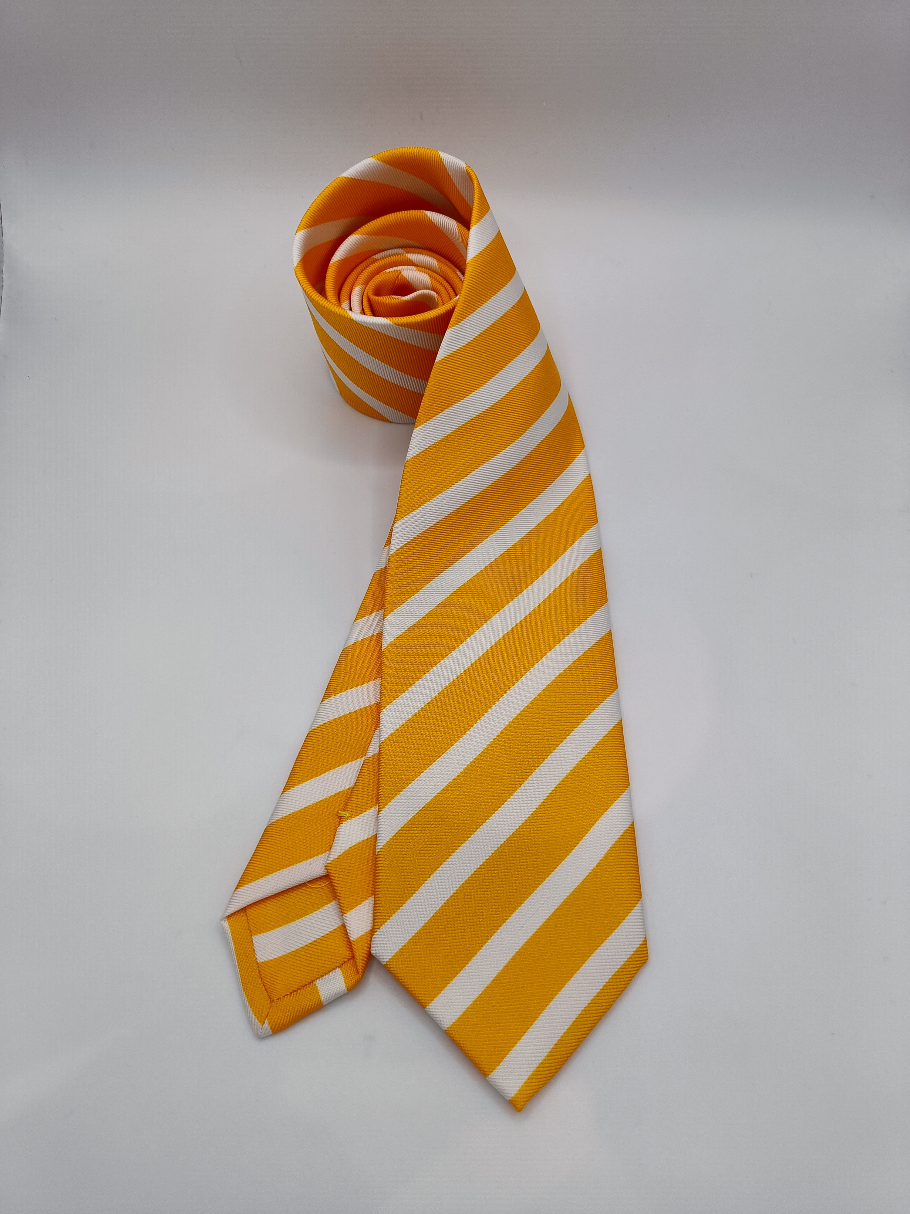 Yellow &amp; White Striped Tie