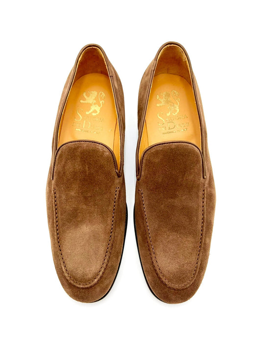 Loafers 100% MADE IN ITALY, in soft suede calfskin,  bottom with lightweight leather sole, BLAKE stitching  and leather bombé bottom. The color is coffee brown,  easy to match..  Process: blake   Leather: suede calfskin     Colour: brown coffee    Lining: calf leather   Bottom: bumble leather   Insole: leather Handcrafted shoes, made in Italy with genuine 100%  Italian leather - Sartoria Dei Duchi-Atri