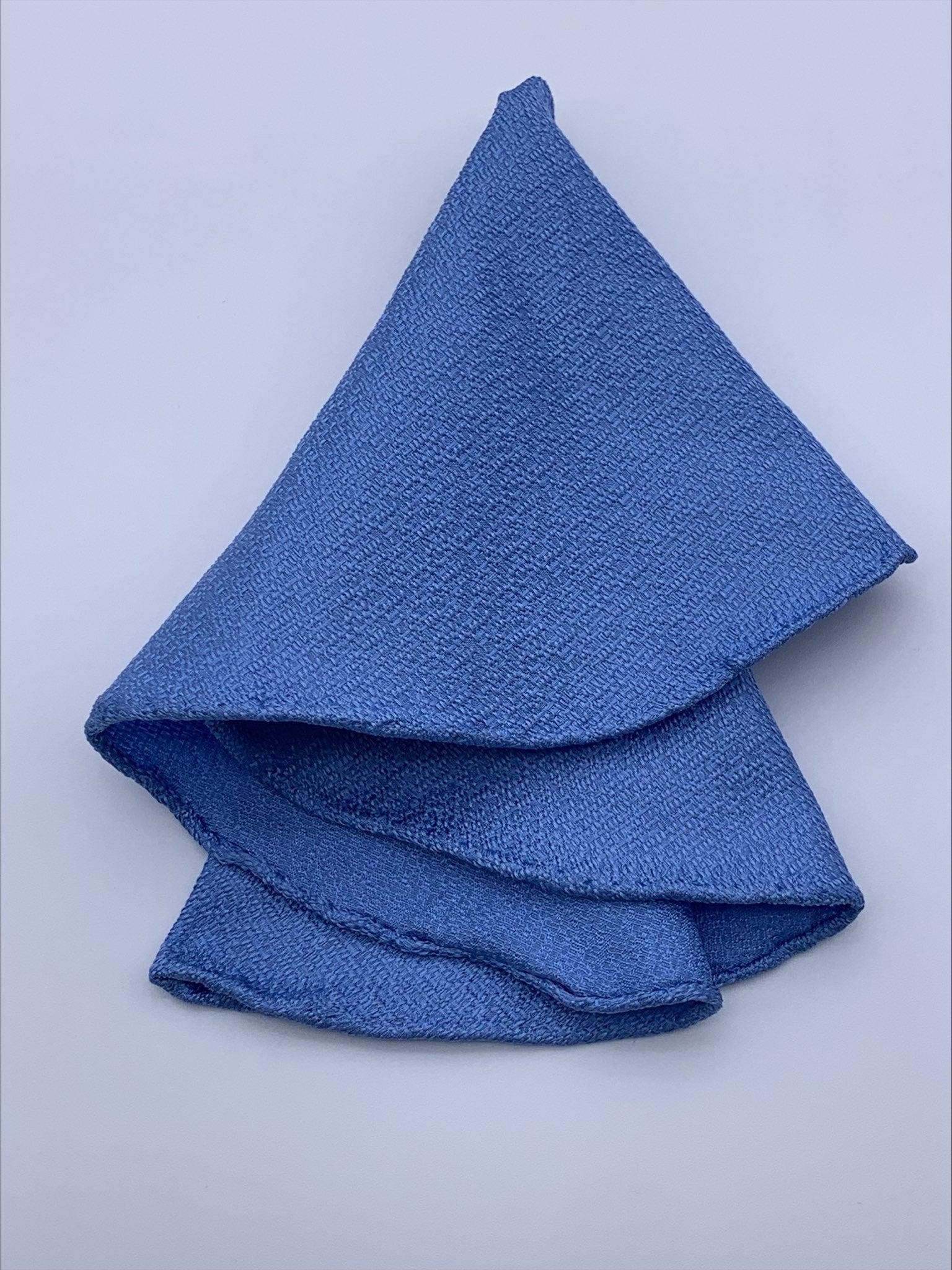 Light Blue Stone Pocket Square. 100% pure Italian silk pocket square. Hand-finished edges.| Sartoria Dei Duchi - Atri