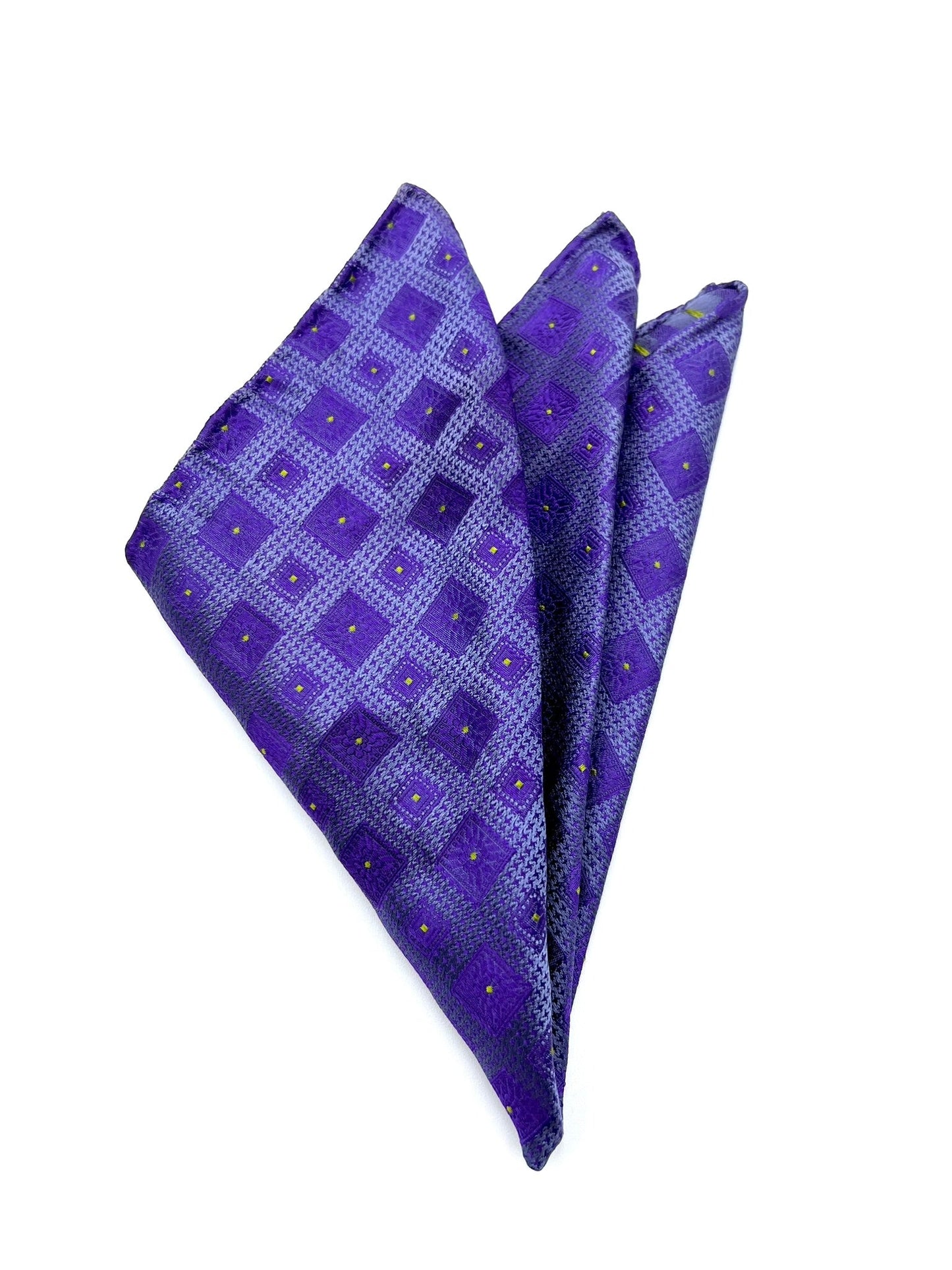 Blue Patterned Silk Pocket Square Handmade in Italy. Pocket Square in 100% pure Italian silk,  hand-finished edges.| Sartoria Dei Duchi - Atri