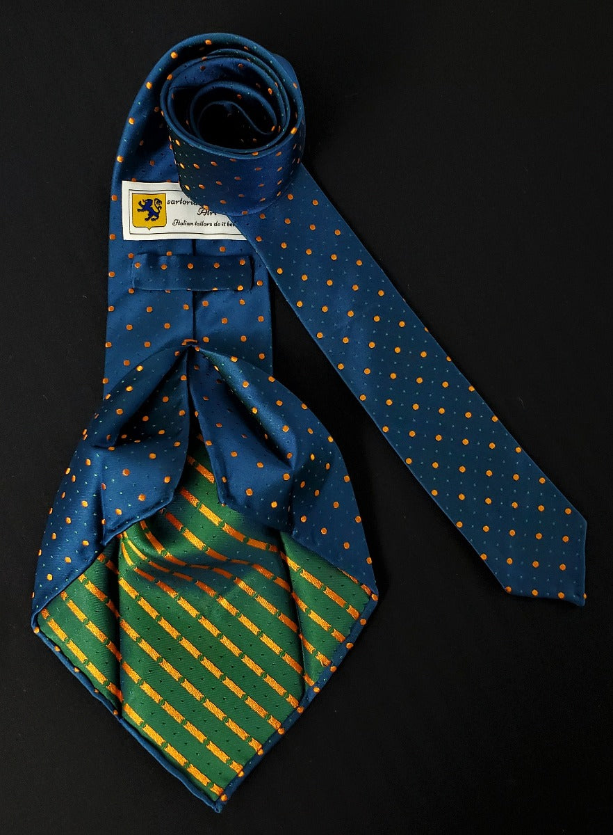 Blue "Calascio" Tie 100% Pure silk | Sartoria Dei Duchi - Atri