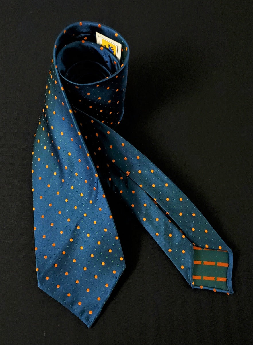 Blue "Calascio" Tie 100% Pure silk | Sartoria Dei Duchi - Atri