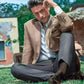 Handmade Cashmere & Vicuna jacket. Single breasted, two-button, 100% Camel Hair versions. Classic pocket trousers, handmade bird's eye pattern. No pleats on front, classic buttoning and belt loop finish. Front American pockets, classic welt pockets w/ button on back. Trousers in cotton finishes and knee pads with lining inside, center slit at the back of the belt. Button holes, pockets, under knack. Suit is fitted, yet extremely comfortable | Sartoria Dei – Duch