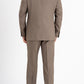 This Sartoria dei Duchi suit is made in two pieces with the finest fabric of Caccioppoli “Kingdom” Super 150’s in 100% virgin wool, in an elegant dark beige color. This elegant suit is composed of a two-button jacket with classic lapel and flap pockets. Pants are realized without pleats, regular waist, American style pockets.