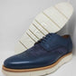 English style derby with dovetail holes, 100% made in Italy with genuine leather. Crafted in hand-aged calfskin and tonal suede calfskin upper.Soft and flexible extra light wedge sole with leather mid-sole and welt. BLAKE processing. Regular shape | Sartoria Dei Duchi - Atri