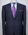 Pure finest Wool and Cashmere suit, with herringbone pattern,  suitable for A/W, fabric by Loro Piana textile.Single-breasted  two-button jacket, with classic lapel.Two slits on the back.The  slim fit trousers have no pleats and no flap on the bottom. Buttonholes, pockets, garments and all finishes are handmade  by Italian tailors.This Italian tailored suit is snug, yet extremely comfortable.  Perfect to look impeccable and professional in your business  occasions.|Sartoria Dei Duchi - Atri