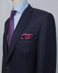 Pure finest Wool and Cashmere suit, with herringbone pattern,  suitable for A/W, fabric by Loro Piana textile.Single-breasted  two-button jacket, with classic lapel.Two slits on the back.The  slim fit trousers have no pleats and no flap on the bottom. Buttonholes, pockets, garments and all finishes are handmade  by Italian tailors.This Italian tailored suit is snug, yet extremely comfortable.  Perfect to look impeccable and professional in your business  occasions.|Sartoria Dei Duchi - Atri