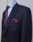 Pure finest Wool and Cashmere suit, with herringbone pattern,  suitable for A/W, fabric by Loro Piana textile.Single-breasted  two-button jacket, with classic lapel.Two slits on the back.The  slim fit trousers have no pleats and no flap on the bottom. Buttonholes, pockets, garments and all finishes are handmade  by Italian tailors.This Italian tailored suit is snug, yet extremely comfortable.  Perfect to look impeccable and professional in your business  occasions.|Sartoria Dei Duchi - Atri