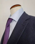 Pure finest Wool and Cashmere suit, with herringbone pattern,  suitable for A/W, fabric by Loro Piana textile.Single-breasted  two-button jacket, with classic lapel.Two slits on the back.The  slim fit trousers have no pleats and no flap on the bottom. Buttonholes, pockets, garments and all finishes are handmade  by Italian tailors.This Italian tailored suit is snug, yet extremely comfortable.  Perfect to look impeccable and professional in your business  occasions.|Sartoria Dei Duchi - Atri