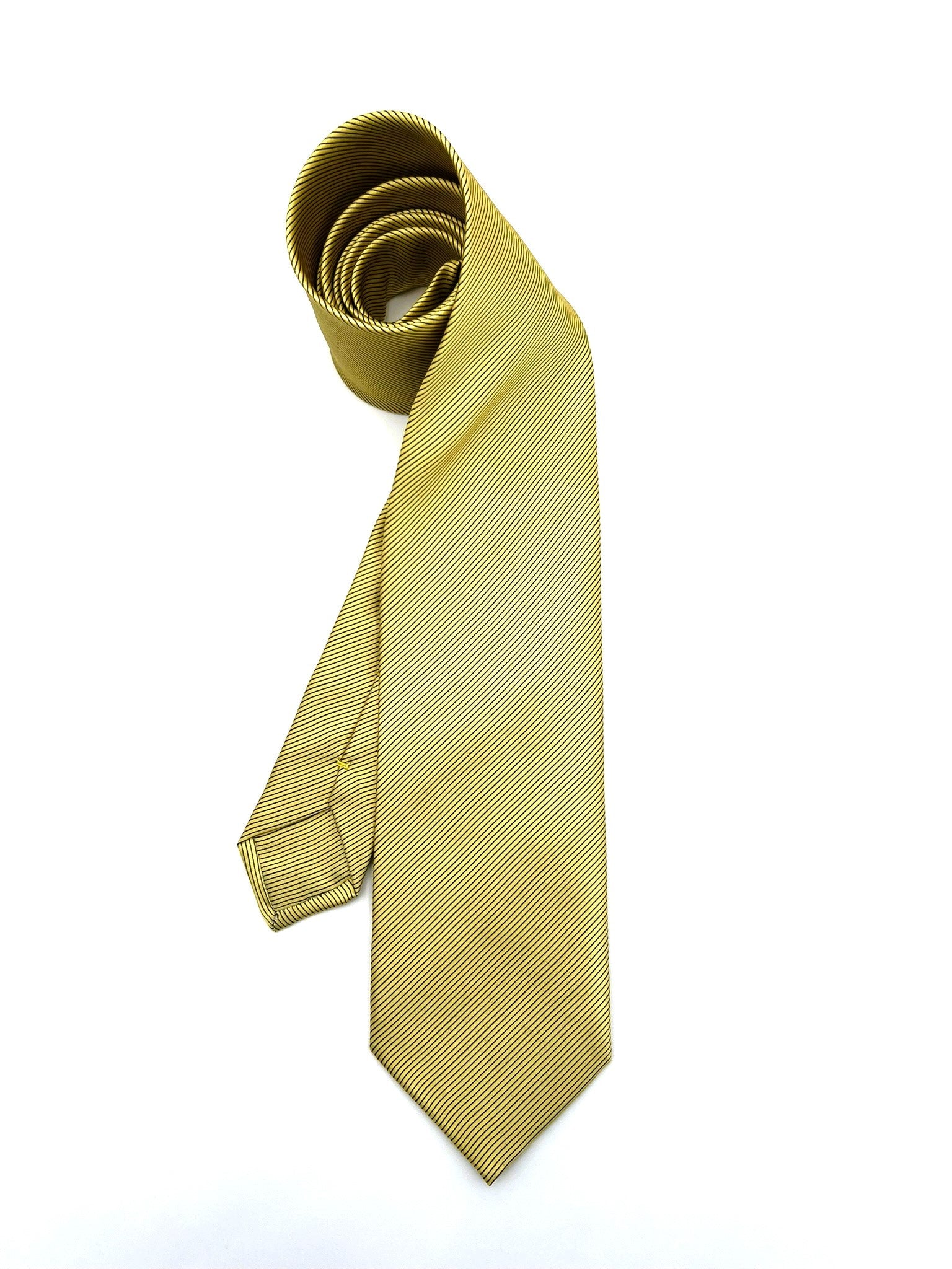 Grey Blue Striped Pattern 11 Fold Silk Tie. Pure silk three fold tie. Handmade by our Italian tailors. 100% Pure silk.Our ties standard  width is 8 cm (3.15 inch).| Sartoria Dei Duchi - Atri