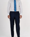 This Sartoria dei Duchi suit is realized with the finest quality Piacenza Super 150’s fabric, in wool and silk. The two button jacket has been realized with a classic lapel. The trousers are realized without pleats, with American style pockets and comfortable no-slip belt loops. Side stitching on jacket and trousers and blue mother of pearl buttons.