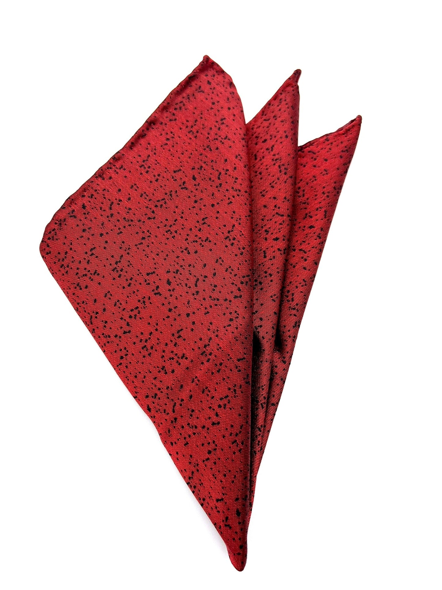 Red Asymmetric Silk Pocket Square Handmade in Italy. Pocket Square in 100% pure Italian silk,  hand-finished edges.| Sartoria Dei Duchi - Atri