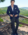 Made with Loro Piana textile 100% “Sopra Visso” Wool, 340gr/ml.Single-breasted two-button jacket with classic lapel and two slits on the back.The slim trousers have no pleats.Buttonholes, pockets, garments and all finishes are handmade Italian tailors.This Italian tailor suit is snug, yet extremely comfortable and perfect for business occasions.| Sartoria Dei Duchi-Atri