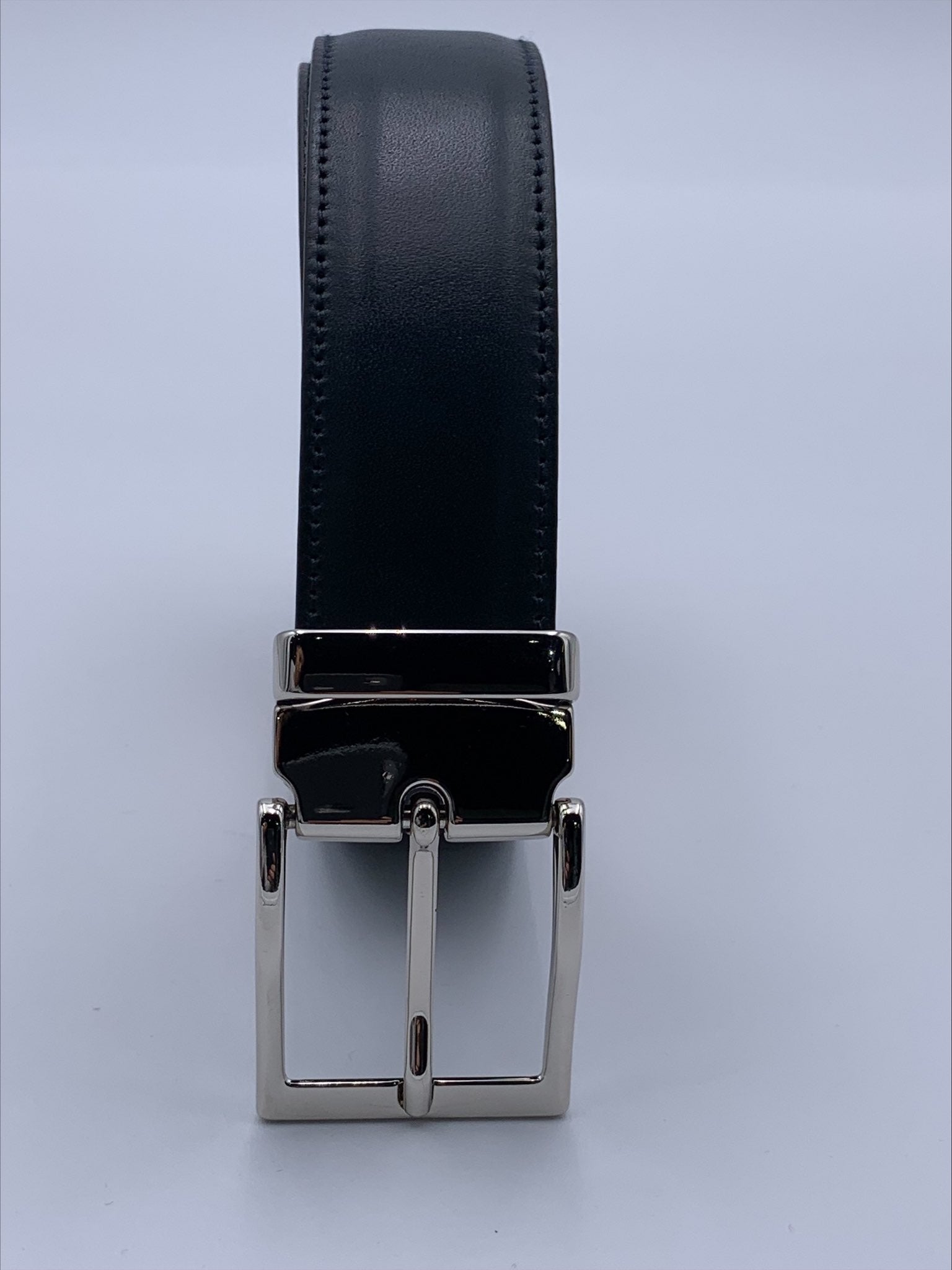 Blue Matte Leather Belt. Belt in buffed calfskin  100% Genuine Leather Made in Italy.  Belt width is 3.5 cm | Sartoria Dei Duchi - Atri