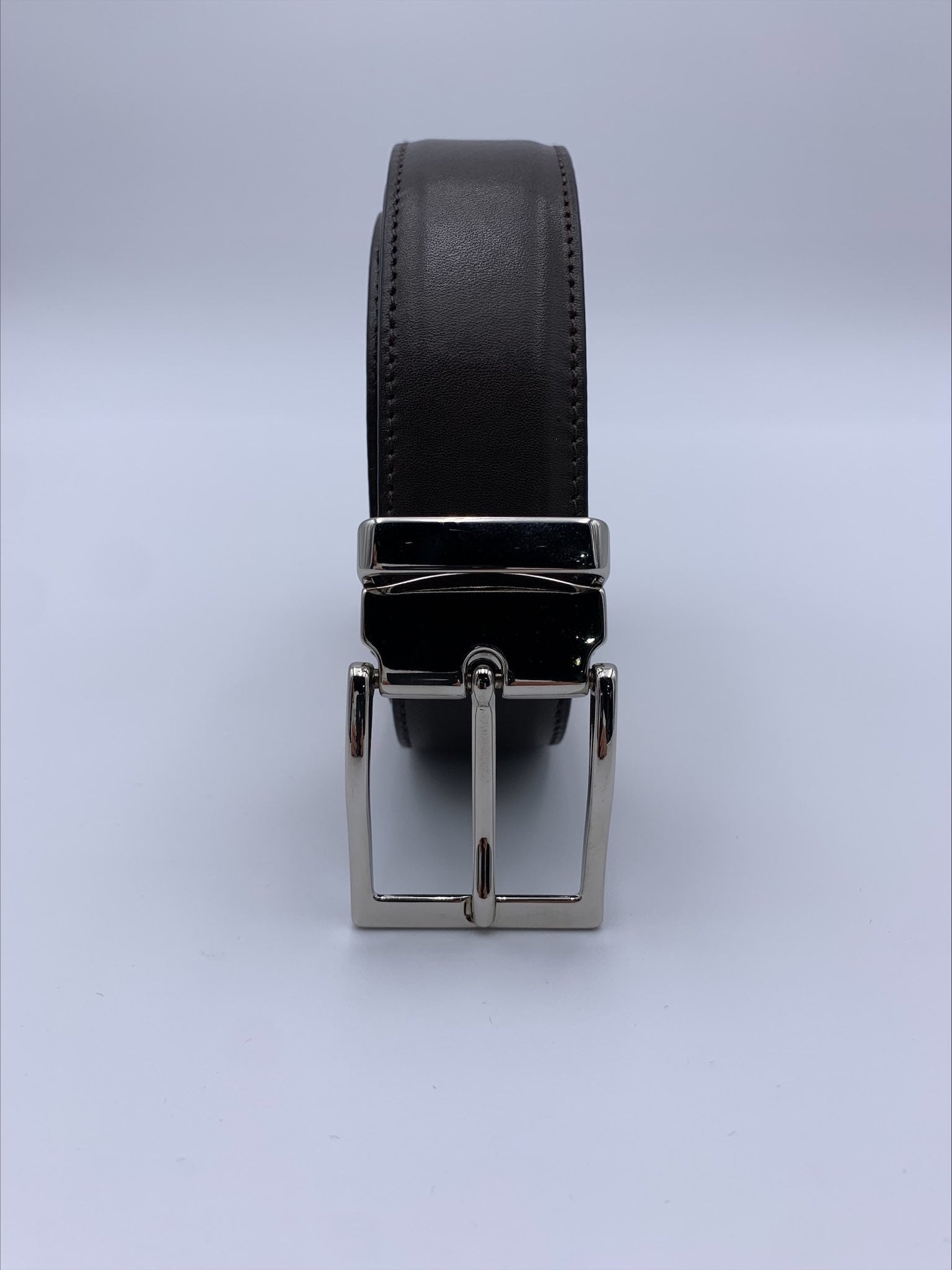 Brown Matte Leather Belt. Belt in buffed calfskin  100% Genuine Leather Made in Italy.  Belt width is 3.5 cm | Sartoria Dei Duchi - Atri