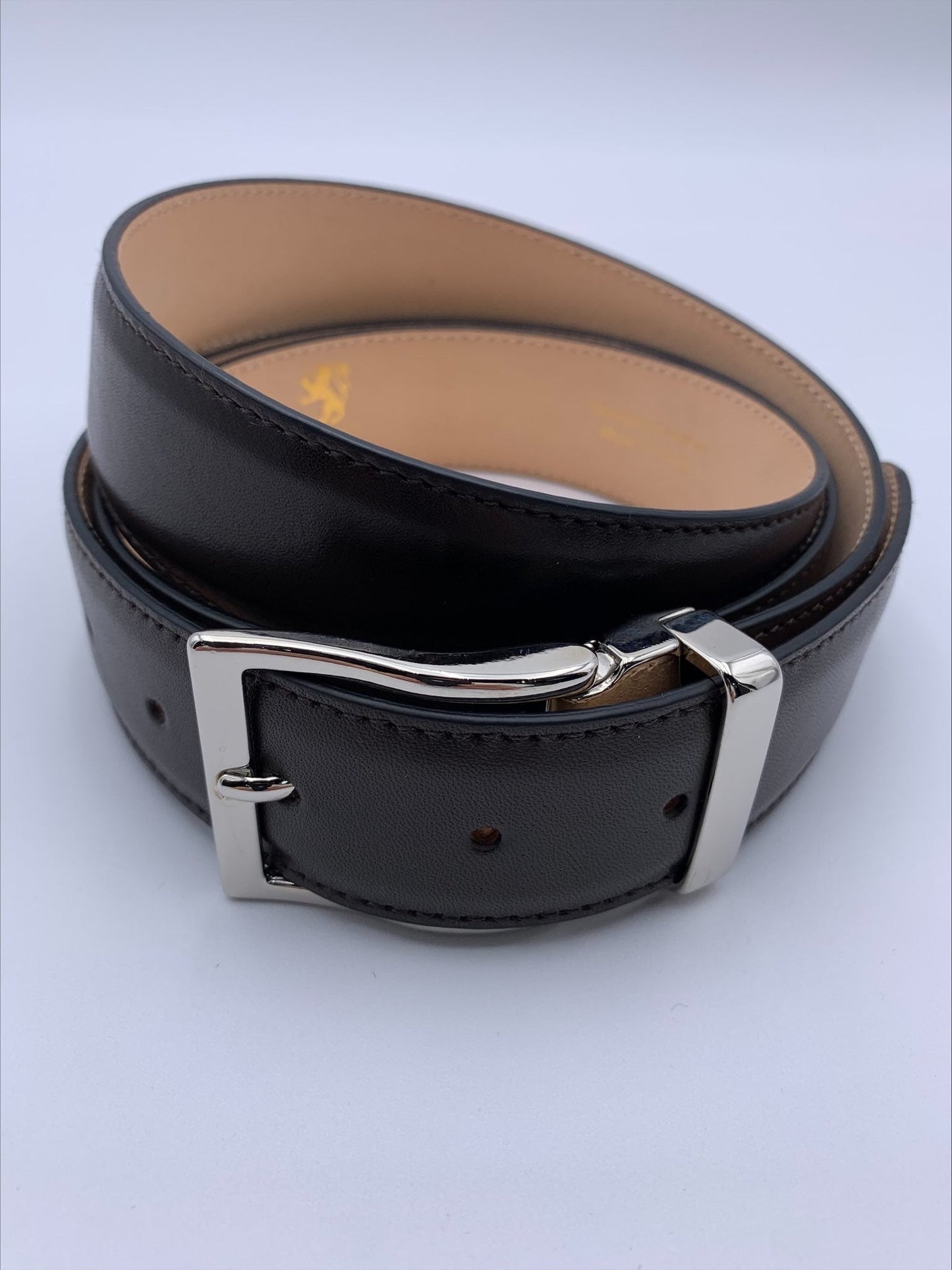 Brown Matte Leather Belt. Belt in buffed calfskin  100% Genuine Leather Made in Italy.  Belt width is 3.5 cm | Sartoria Dei Duchi - Atri