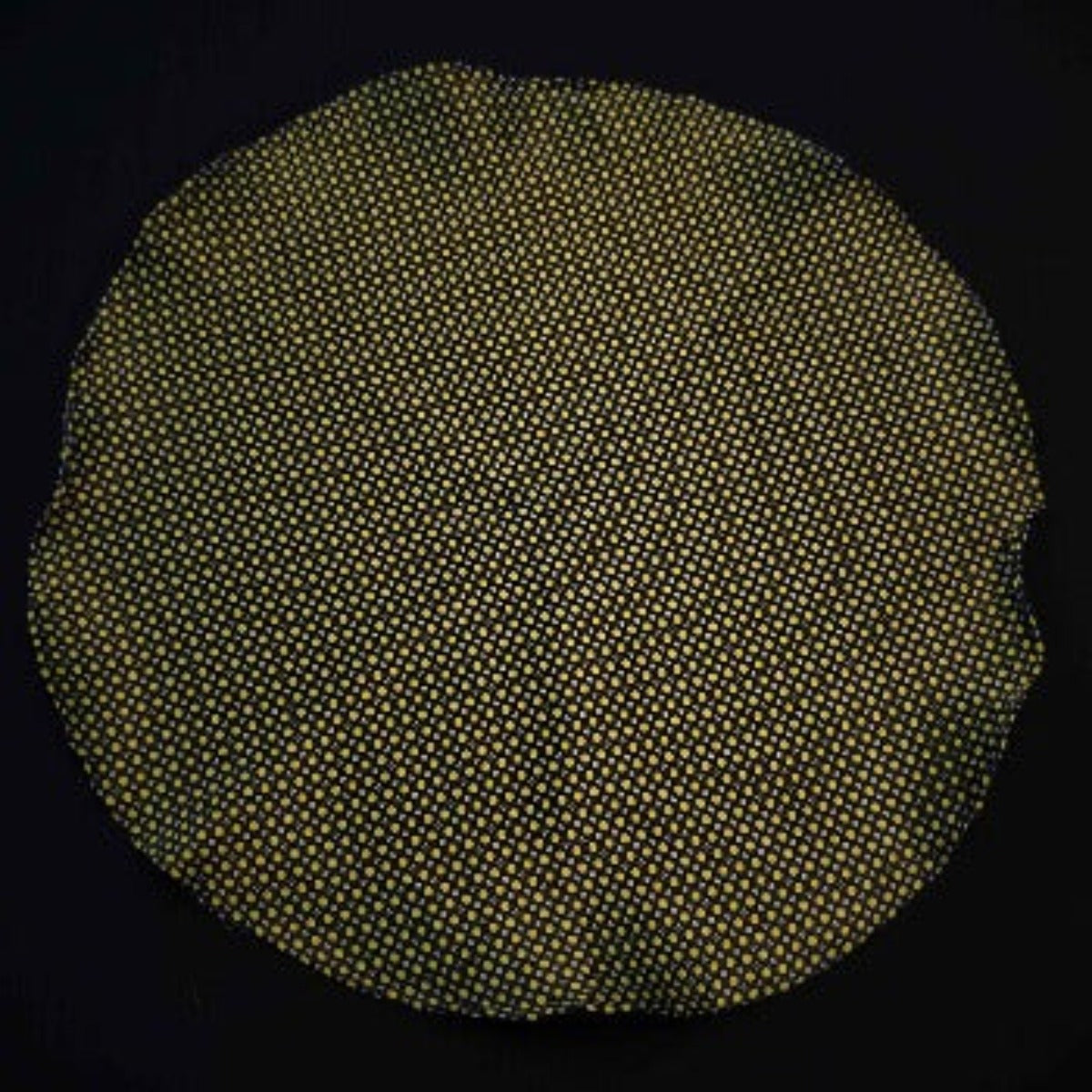 Rounded Pocket Square-100% Pure Silk-Dark base with yellow circles-Fazzoletto da Taschino &quot;Pineto&quot;|Sartoria Dei Duchi-Atri