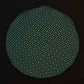 Rounded Pocket Square-100% Pure Silk-Pattern with circles of various green shades-Fazzoletto da Taschino"Vomano"|Sartoria Dei Duchi-Atri