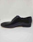 Oxford Wholecut Shoe | Elongated Black Seamless Polished Abrasive Calfskin Leather | Sartoria Dei Duchi-Atri