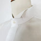 White classic Tuxedo shirt, in pure D&J Anderson Twill 200/2 yarn cotton, handmade in Italy. Diplomatic collar with bow tie cover. Double cuffs, height 7 cm. Hand-sewn VICTORIA FLAT WHITE PEARL buttons. Flush stitching on the collar and cuffs - double placket on the front - pleats on the back - bottom hem at the edge. |Sartoria Dei Duchi - Atri